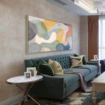 Zorella Rhythm 120 x 80cm Framed Canvas - Natural Wall Art Cloud-Core