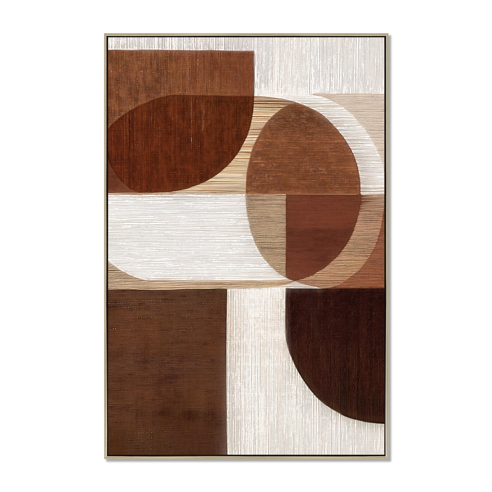 Abstract Harmony 60 x 90cm Framed Canvas - Natural Wall Art Cloud-Core
