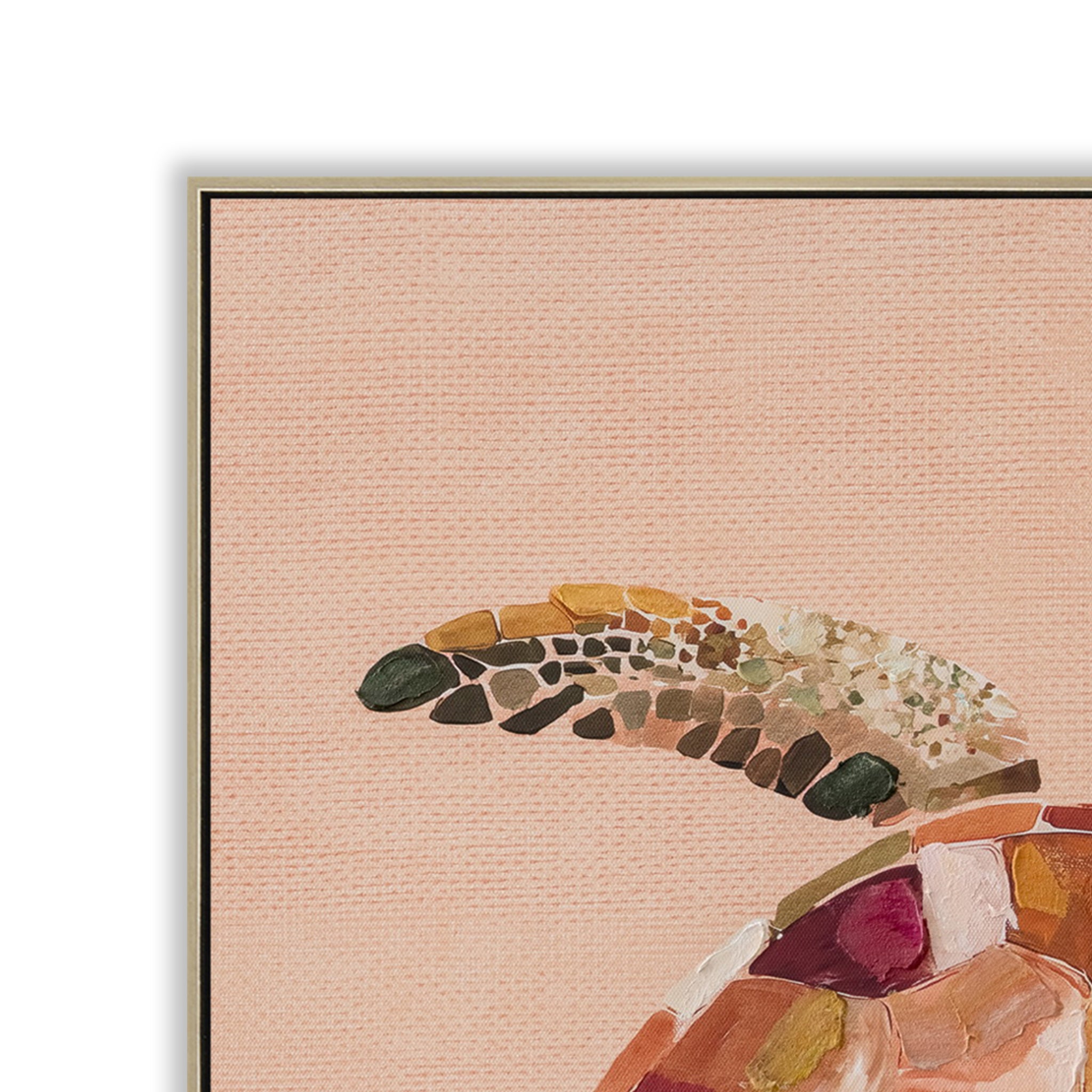 Nautessa Turtle 50 x 70cm Framed Canvas - Natural Wall Art Cloud-Core