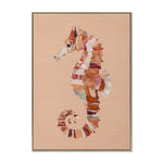 Nautessa Seahorse 50 x 70cm Framed Canvas - Natural Wall Art Cloud-Core