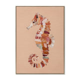 Nautessa Seahorse 50 x 70cm Framed Canvas - Natural Wall Art Cloud-Core