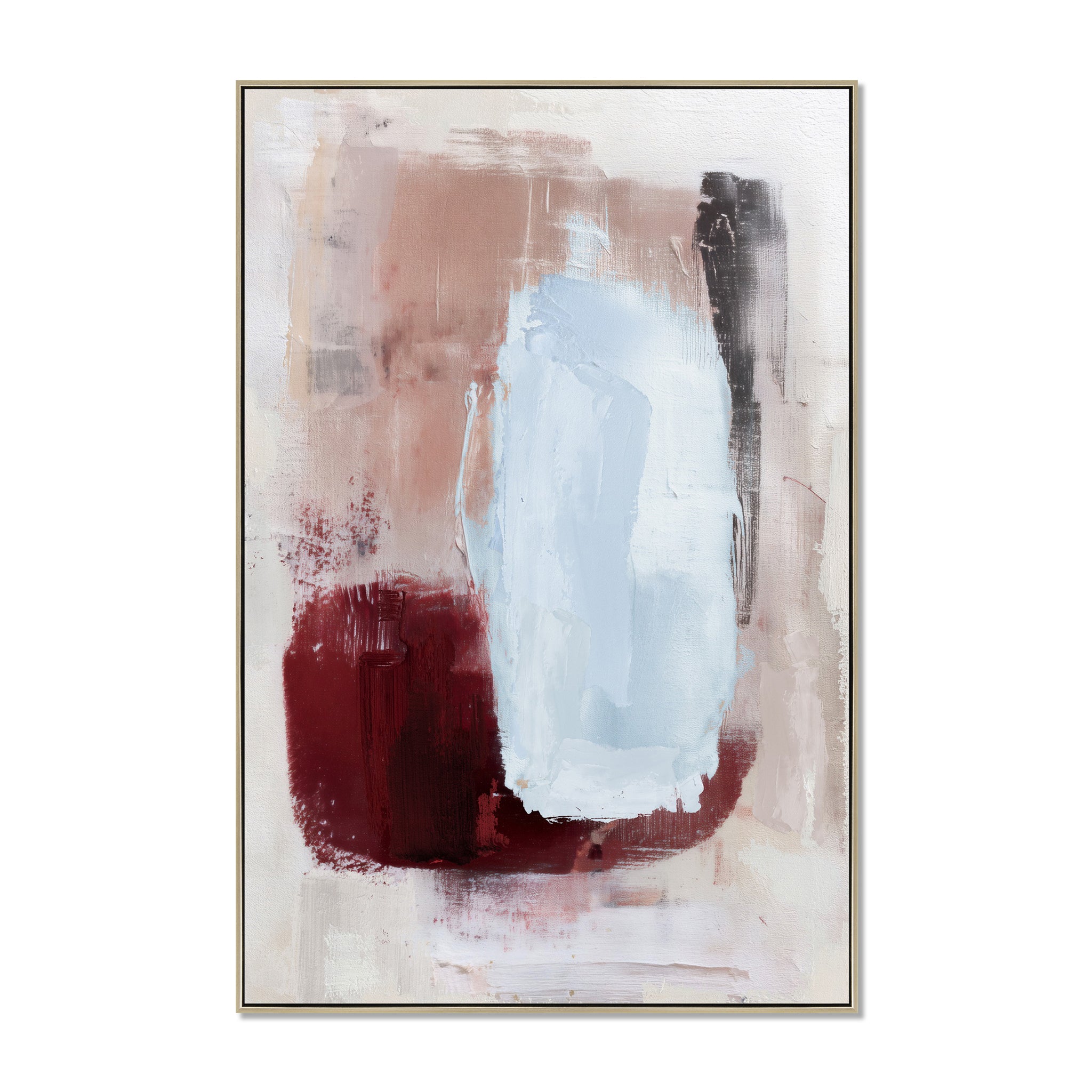 Palora Abstract 60 x 90cm Framed Canvas - Natural Wall Art Cloud-Core