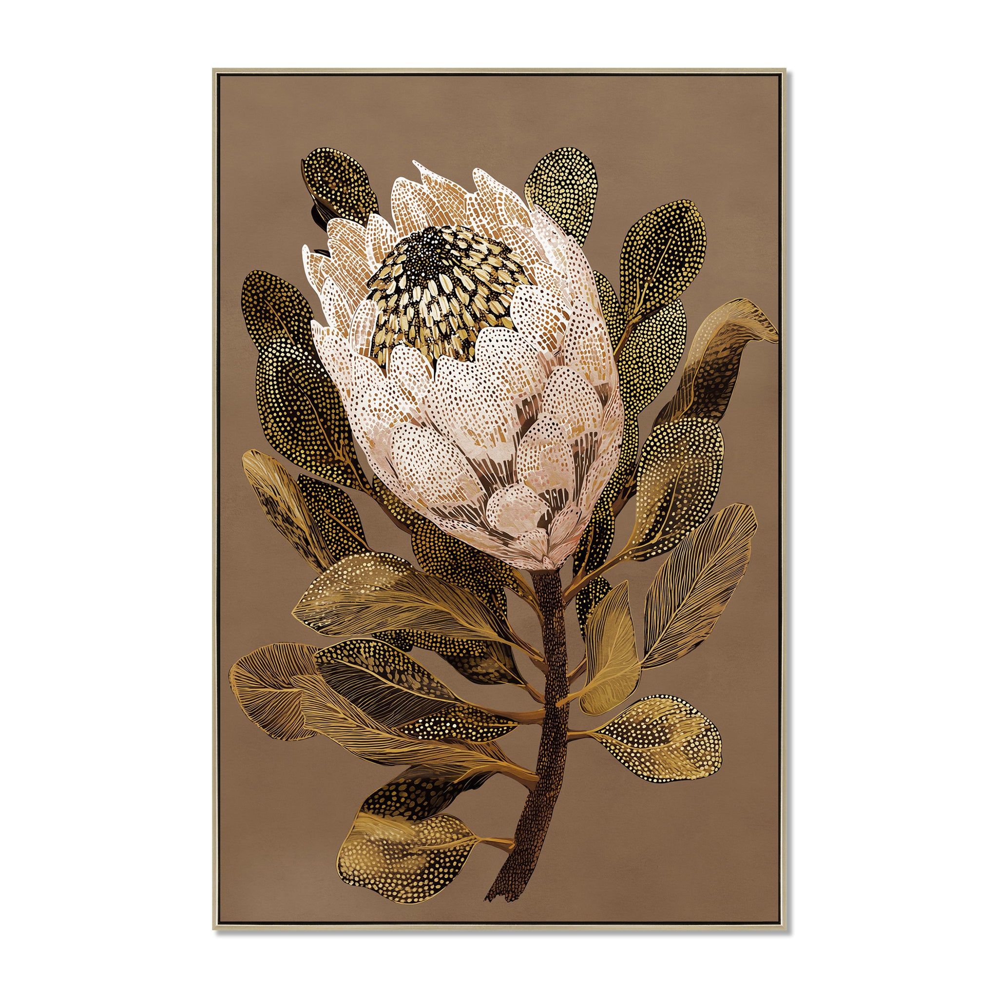 Arvada Portea 60 x 90cm Framed Canvas - Natural Wall Art Cloud-Core
