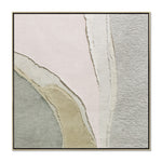 Fiora Branch A 40 x 40cm Framed Canvas - Natural Wall Art Cloud-Core