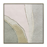 Fiora Branch A 40 x 40cm Framed Canvas - Natural Wall Art Cloud-Core