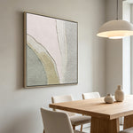 Fiora Branch A 40 x 40cm Framed Canvas - Natural Wall Art Cloud-Core