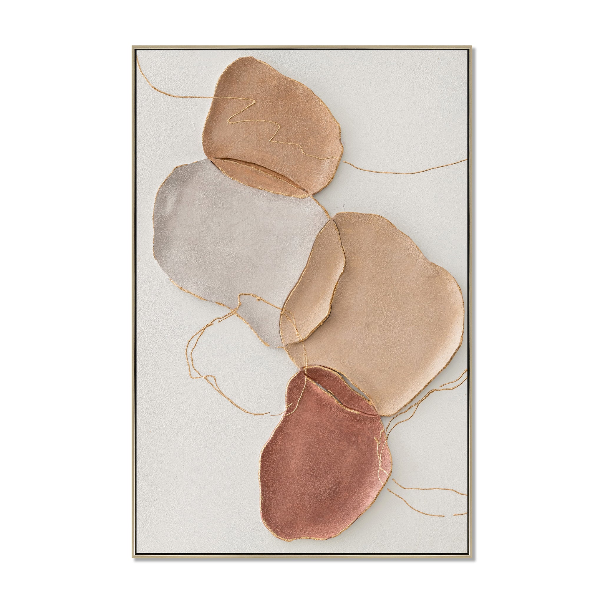 Emmeline Stones A 60 x 90cm Framed Canvas - Natural Wall Art Cloud-Core
