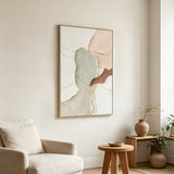 Emmeline Stones B 60 x 90cm Framed Canvas - Natural Wall Art Cloud-Core