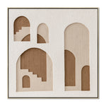 Sawyer Arcade 100 x 100cm Framed Canvas - Natural Wall Art Cloud-Core