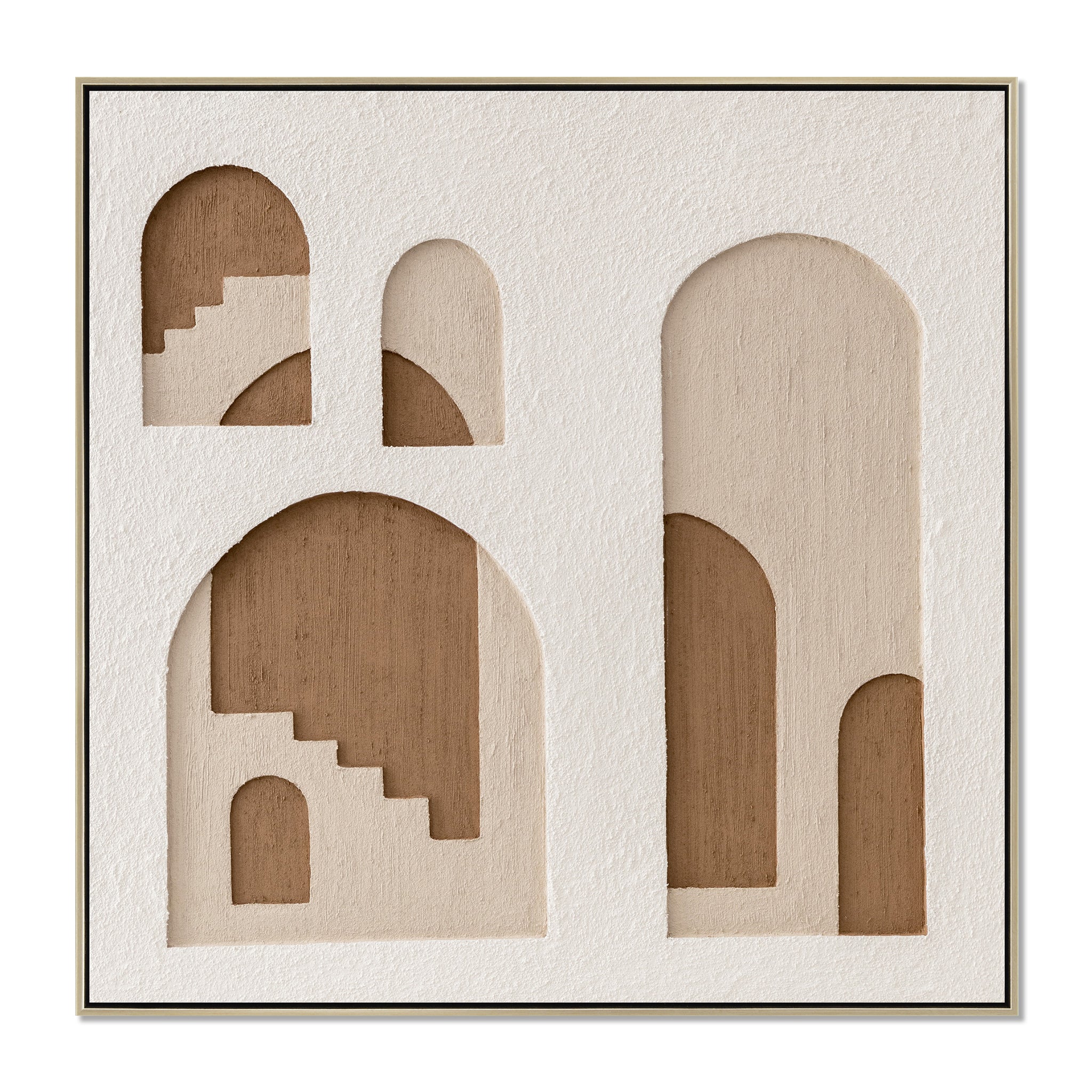 Sawyer Arcade 100 x 100cm Framed Canvas - Natural Wall Art Cloud-Core