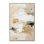 Brenner Composition 80 x 120cm Framed Canvas - Natural Wall Art Cloud-Core