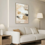 Brenner Composition 80 x 120cm Framed Canvas - Natural Wall Art Cloud-Core