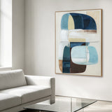 Azurine Block 150 x 120cm Framed Canvas - Natural
