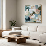 Florence Mist 140 x 140cm Framed Canvas - Natural
