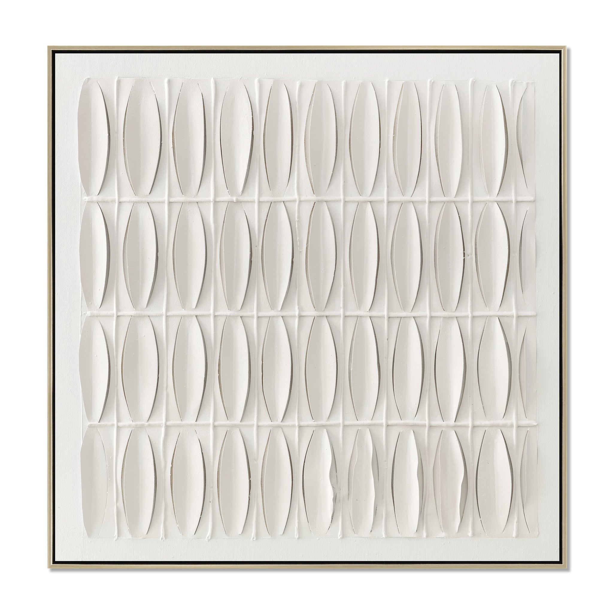 Merritt Alignment 120 x 120cm Framed Canvas - Natural Wall Art Cloud-Core