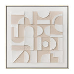 Fairmont Quadrant 120 x 120cm Framed Canvas - Natural Wall Art Cloud-Core