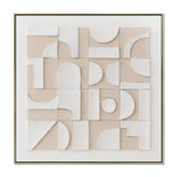 Fairmont Quadrant 120 x 120cm Framed Canvas - Natural Wall Art Cloud-Core