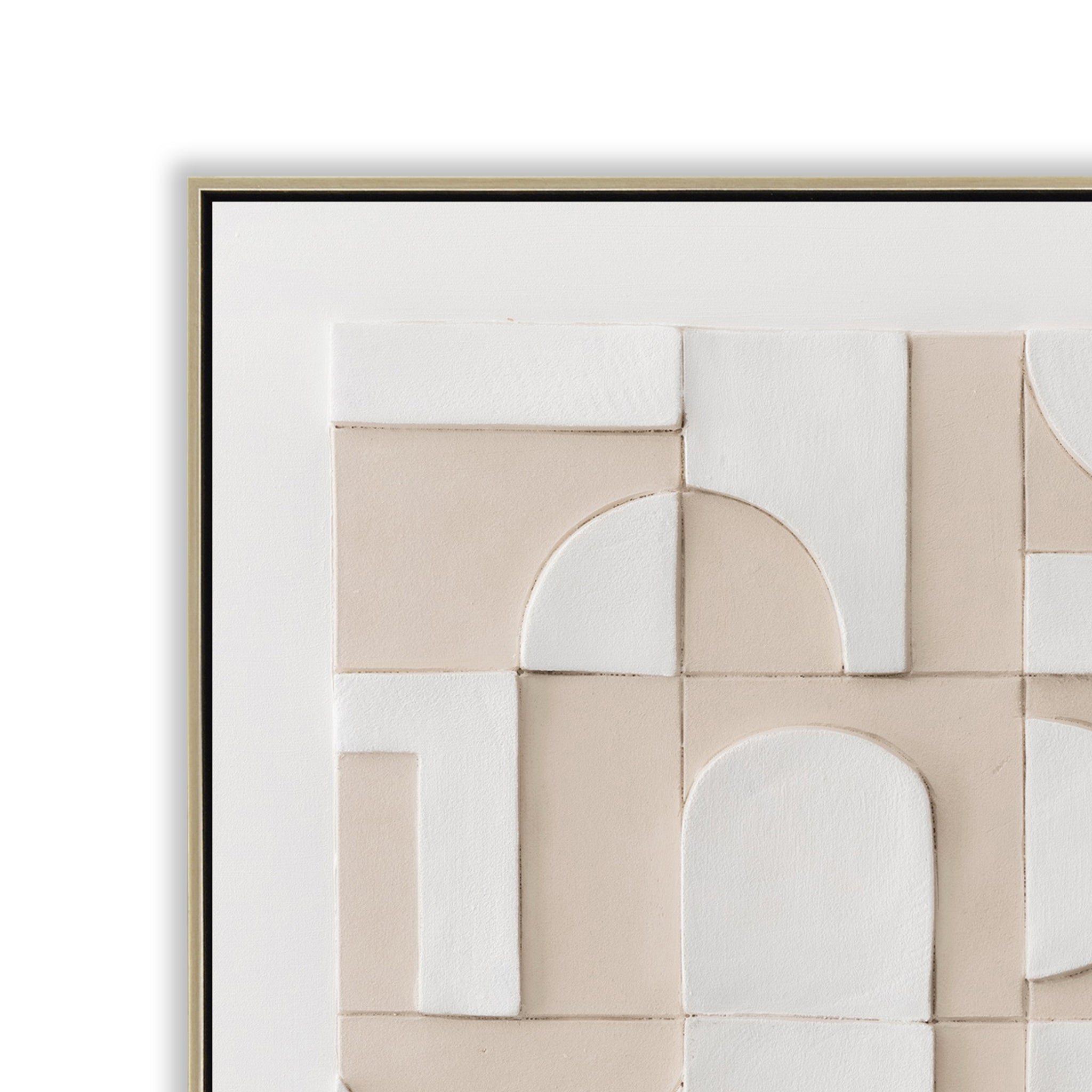 Fairmont Quadrant 120 x 120cm Framed Canvas - Natural Wall Art Cloud-Core