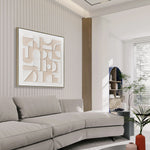 Fairmont Quadrant 120 x 120cm Framed Canvas - Natural Wall Art Cloud-Core