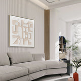 Fairmont Quadrant 120 x 120cm Framed Canvas - Natural Wall Art Cloud-Core