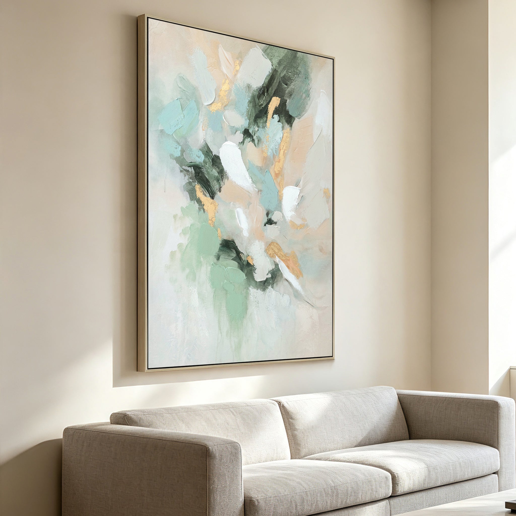 Kingsley Daydream 80 x 120cm Framed Canvas - Natural Wall Art Cloud-Core