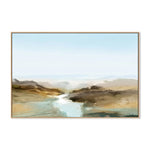 Ex Display - Abstract Beach View, Dan Hobday 120 x 80cm Framed Canvas - Oak Frame Wall Art Gioia-Local