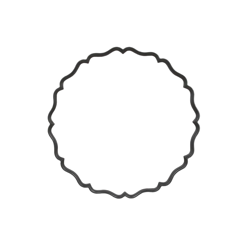 Adella Scalloped Round Mirror Round Mirror Warran-Local Black