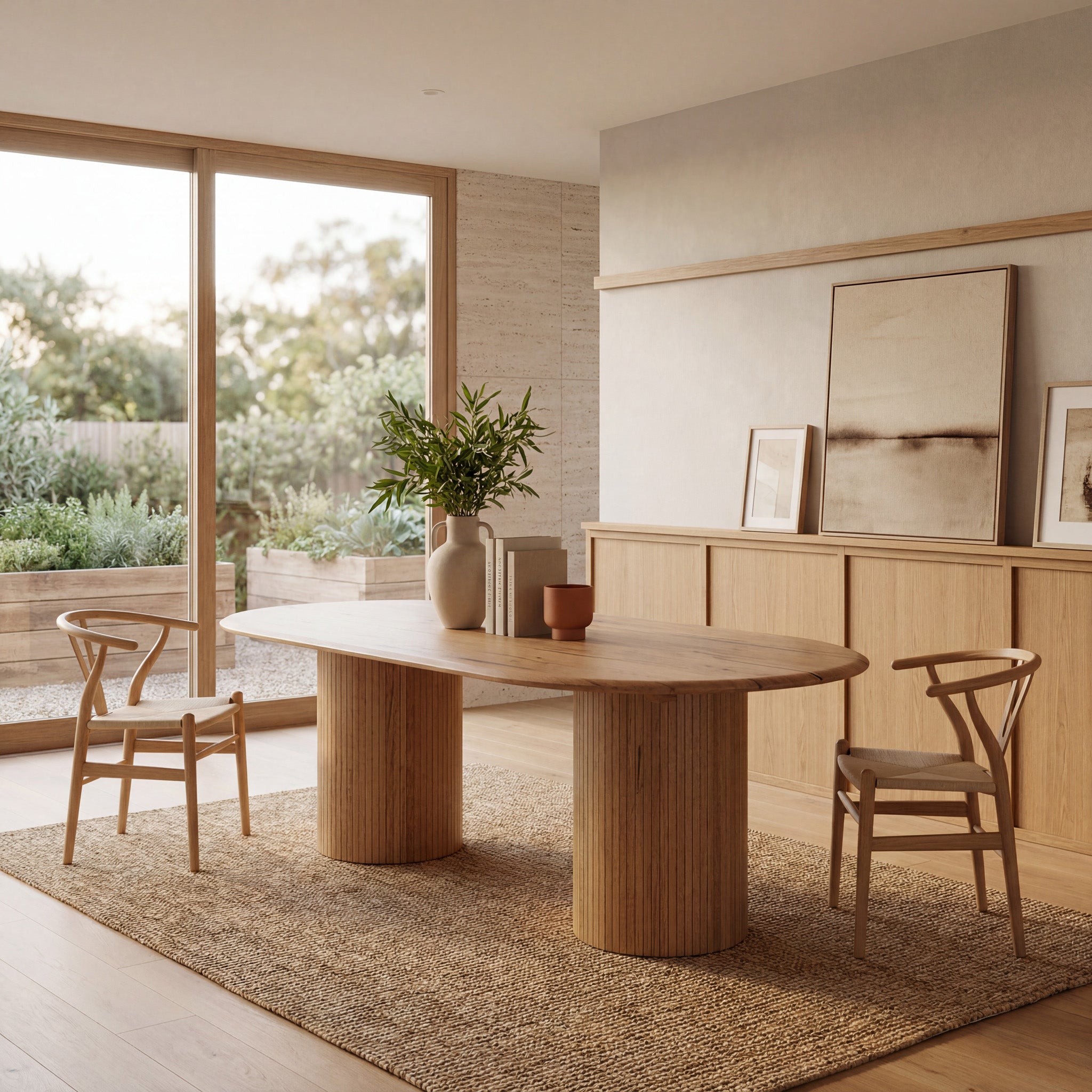 Adsila 2.4m Oval Dining Table - Marri Natural Dining Table Marri-Core