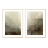 After All, Neutral Abstract, Style A & B, Set Of 2, By Karine Tonial Grimm Wall Art Gioia-Local 40x60cm Framed Poster Black