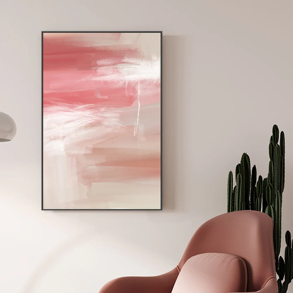 All The Time - Pink Abstract, By Karine Tonial Grimm Wall Art Gioia-Local