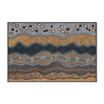 Ancestors In The Sky, Yellow Earthy Tone, By Domica Hill Wall Art Gioia-Local 60x40cm Framed Canvas Black