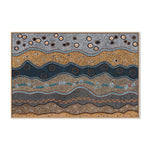 Ancestors In The Sky, Yellow Earthy Tone, By Domica Hill Wall Art Gioia-Local 60x40cm Framed Canvas Oak