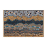 Ancestors In The Sky, Yellow Earthy Tone, By Domica Hill Wall Art Gioia-Local 60x40cm Framed Canvas Oak