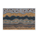 Ancestors In The Sky, Yellow Earthy Tone, By Domica Hill Wall Art Gioia-Local 60x40cm Framed Canvas White