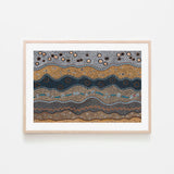 Ancestors In The Sky, Yellow Earthy Tone, By Domica Hill Wall Art Gioia-Local 60x40cm Framed Poster Black