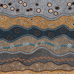 Ancestors In The Sky, Yellow Earthy Tone, By Domica Hill Wall Art Gioia-Local 60x40cm Framed Canvas Gold