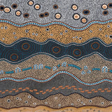 Ancestors In The Sky, Yellow Earthy Tone, By Domica Hill Wall Art Gioia-Local 60x40cm Framed Canvas Gold