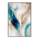 Aqua Currents, By Alpenglow Workshop Wall Art Gioia-Local Black Framed Canvas 40x60cm