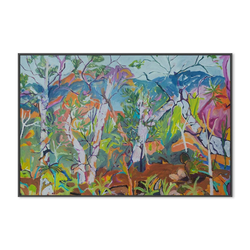 Arakwal, By Christine Read Wall Art Gioia-Local 60x40cm Framed Canvas Black