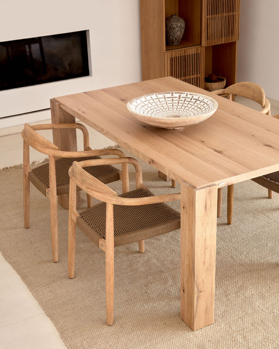 Arina 160cm x 90cm Wooden Dining Table - Natural