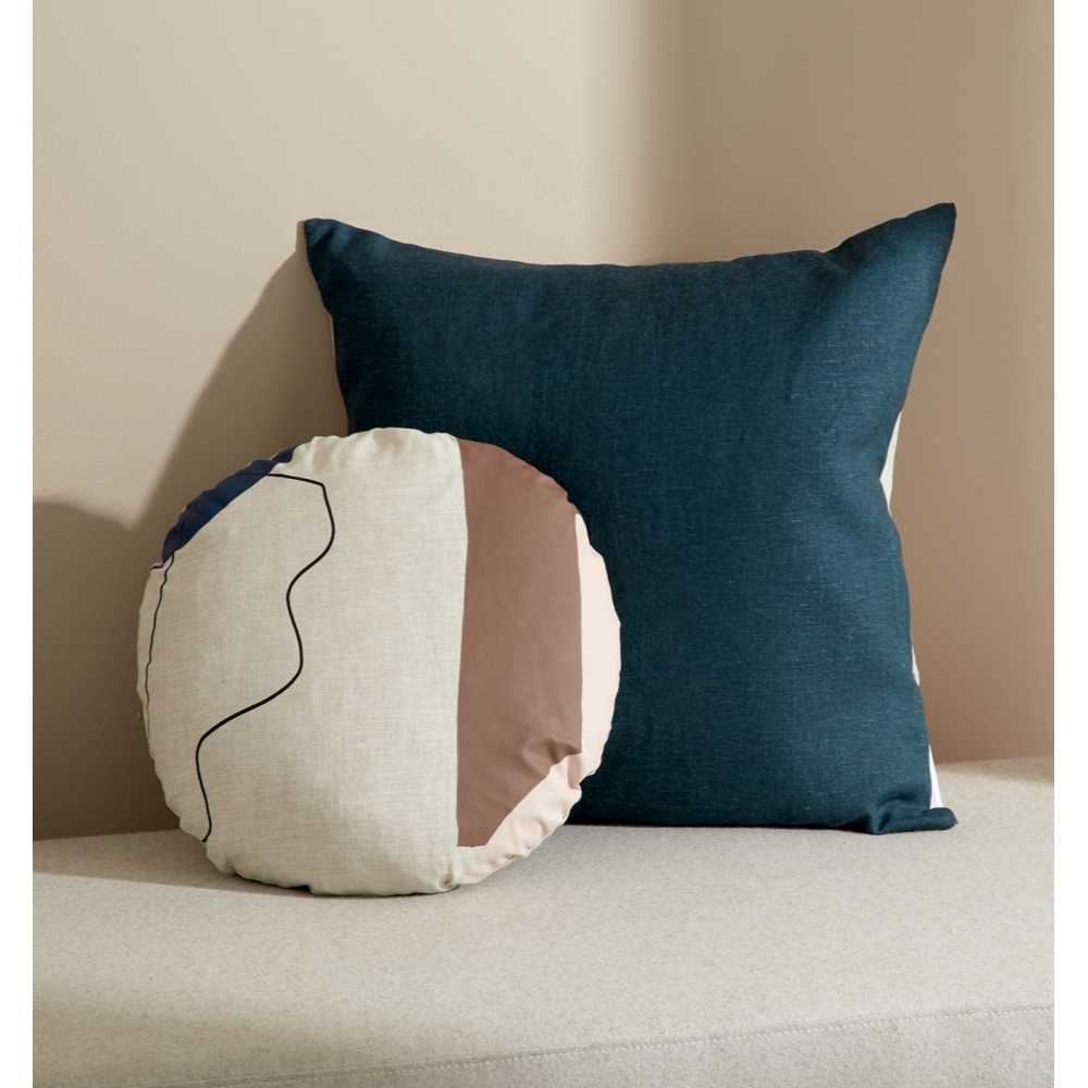 Ex Display - Arles Round Cushion - Toffee with Feather Inserts Cushion Warran-Local