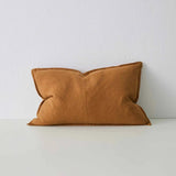 Como Linen Stonewashed Vintage Look Lumbar Cushion Cushion Weave-Local Como Spice 60cm x 40cm Polyester