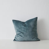 Ava 50x 50cm Velvet Cushion Cushion Weave-Local Ava Aqua Polyester
