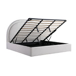 Antoni King Bed Frame - Antique White Boucle with Storage Bed Frame YoBed-Core   