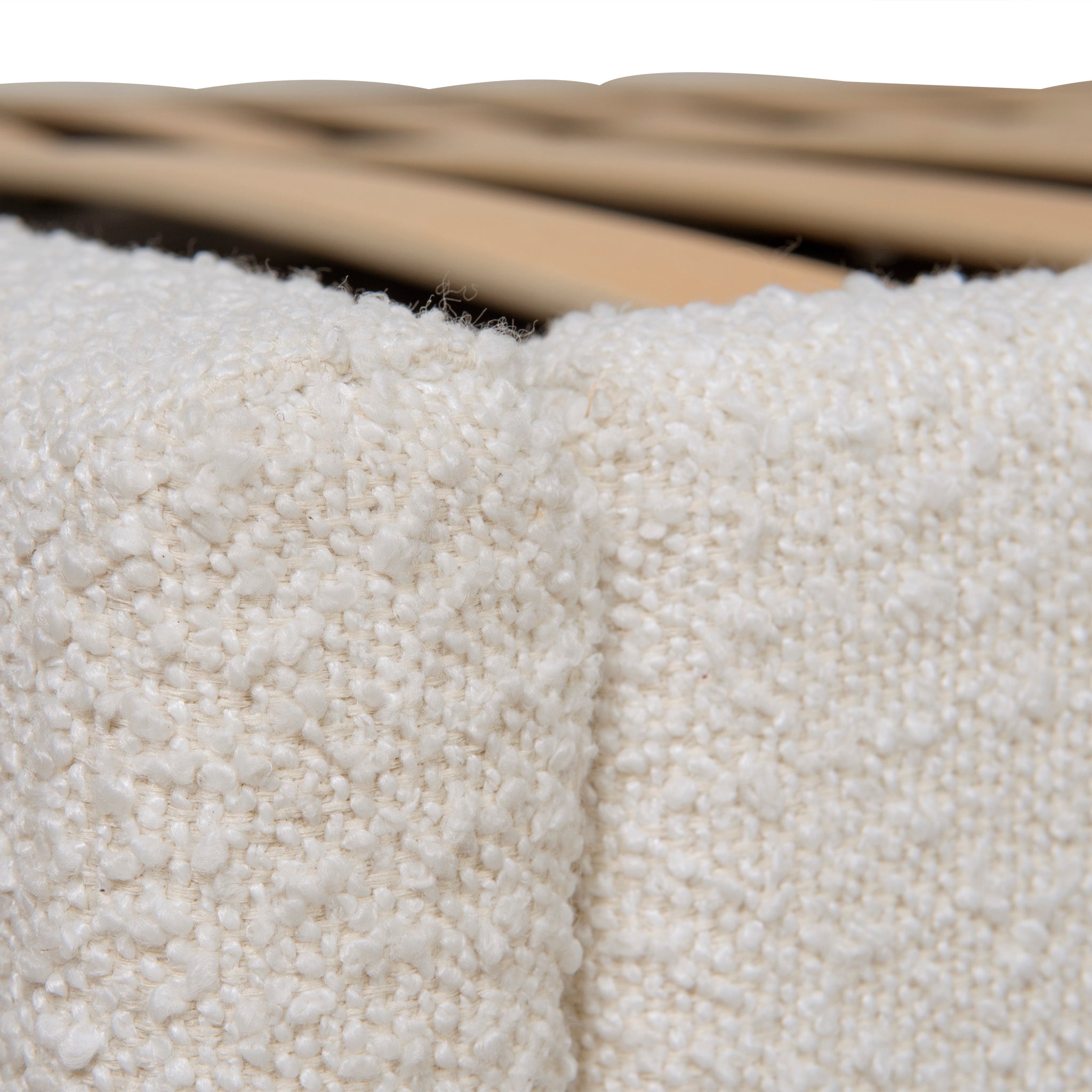 Antoni Queen Bed Frame - Antique White Boucle with Storage Bed Frame YoBed-Core   