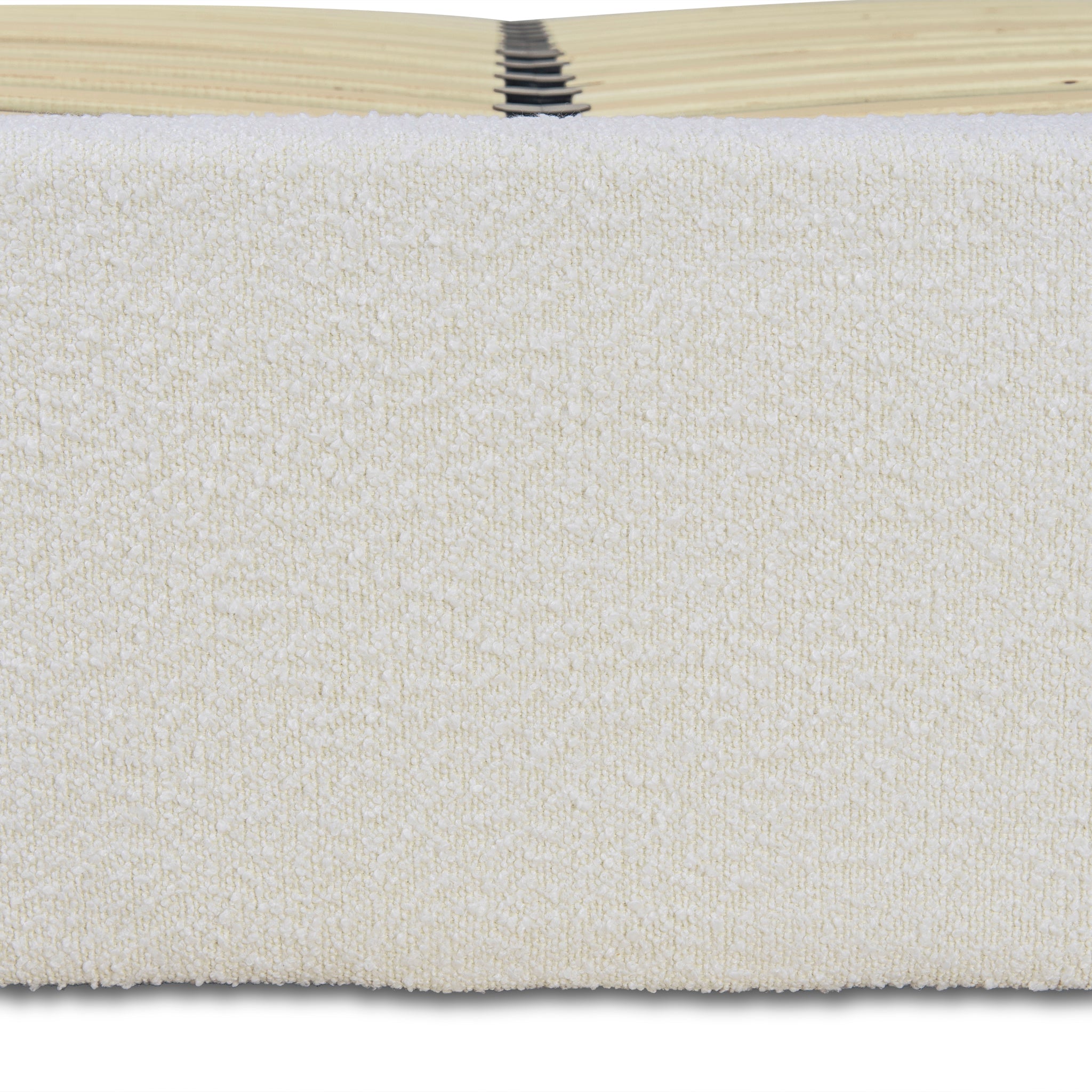 Antoni Queen Bed Frame - Antique White Boucle with Storage Bed Frame YoBed-Core   