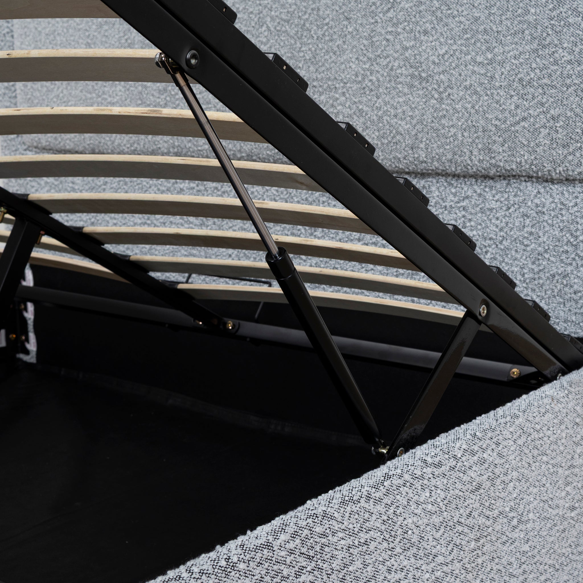 Ex Display - Valmira Queen Bed Frame - Pepper Boucle with Storage Queen Bed YoBed-Core