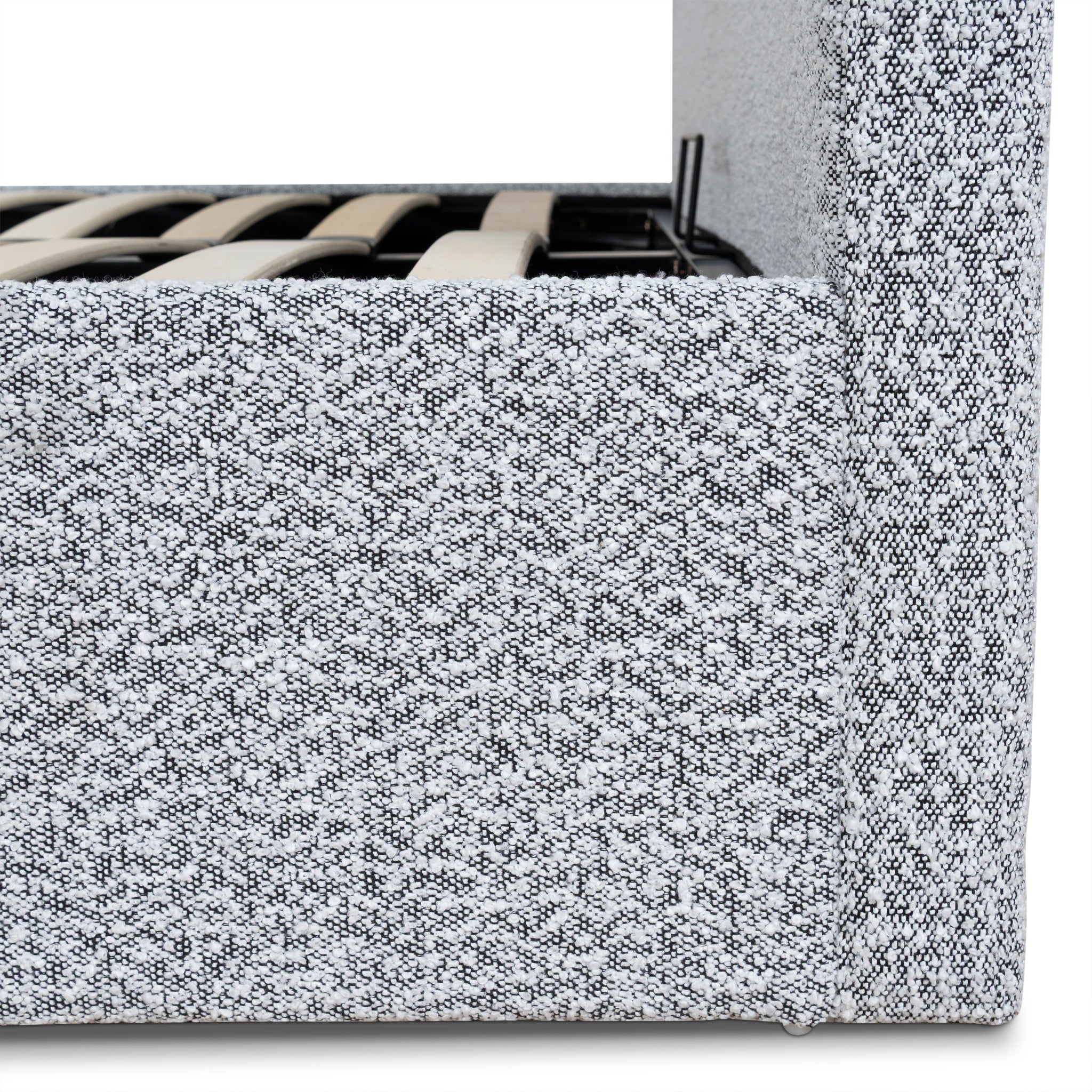 Ex Display - Valmira Queen Bed Frame - Pepper Boucle with Storage Queen Bed YoBed-Core