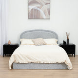 Ex Display - Valmira Queen Bed Frame - Pepper Boucle with Storage Queen Bed YoBed-Core