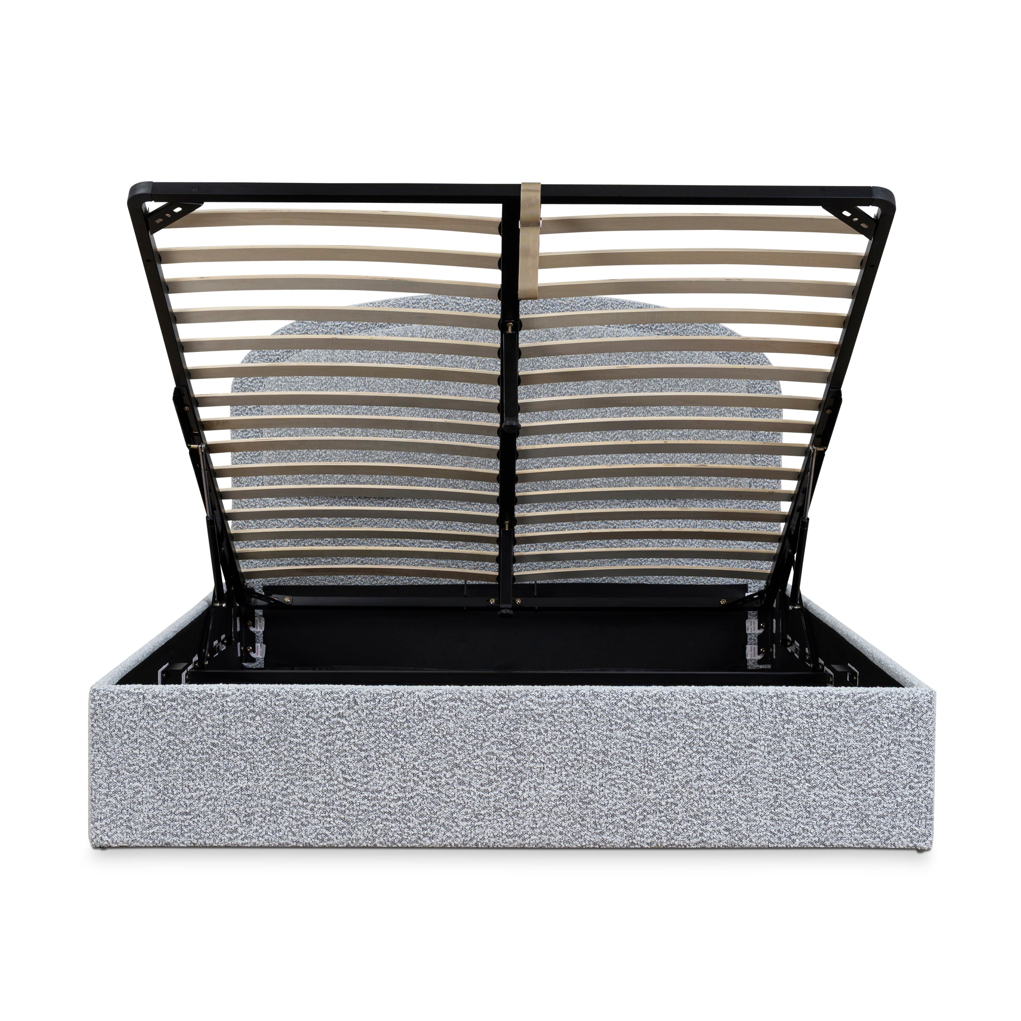 Ex Display - Valmira Queen Bed Frame - Pepper Boucle with Storage Queen Bed YoBed-Core